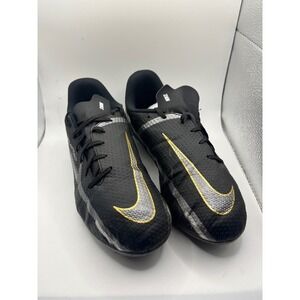 Nike Phantom GT2 Academy MG Soccer Cleats Black Gold Silver‎ Kids Youth